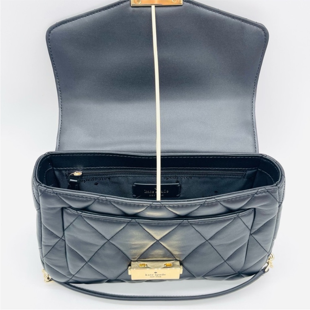 Kate Spade Quilted Black Shoulder Bag with Gold Chain - Picture 13 of 16